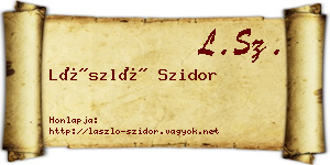 László Szidor névjegykártya